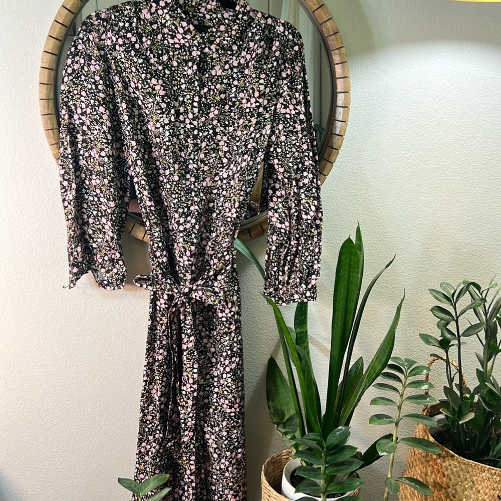 J.Crew floral dress with belt size 8